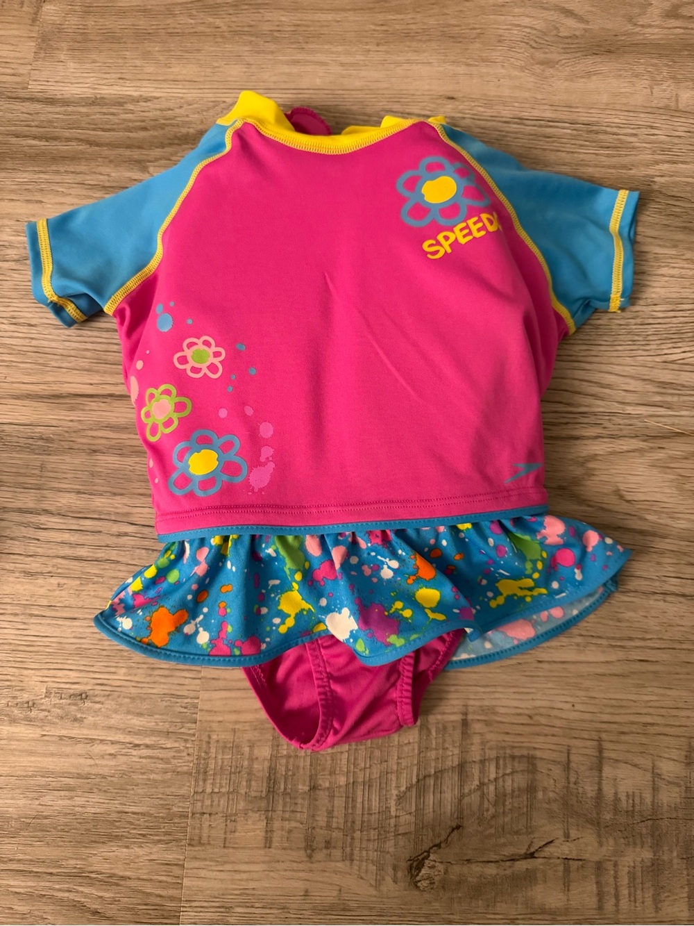 Speedo Pink & Blue Short-Sleeve Girls' Swim Flotation outfit